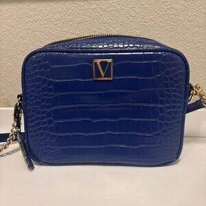 Victoria's Secret Blue Croc-Embossed Bag